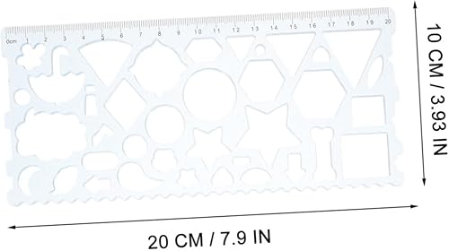 Miniatura 2 de 3pcs Geométrico Papelería Herramienta de Dibujo Geométrico Plantilla Regla Geométrica Regla