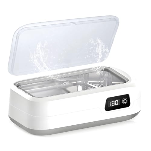 Limpiador Ultrasonidos - 640 ml Ultrasonidos Limpieza Limpiador Gafas, 49kHz Ultrasonic Cleaner Portátil Limpiador Ultrasónico para Plata Joyeria Gafas Joyas Dentaduras Anillos Relojes