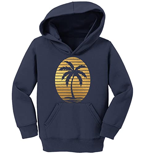 Haase Unlimited Palm Tree Scene - Tropical Vacation Toddler/Youth Fleece Hoodie