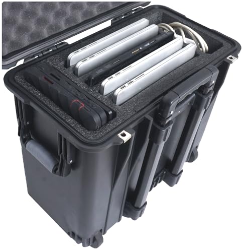 Case Club Waterproof 5 Laptop Case with Precision Cut Foam Fits Cables & Accessories, Wheeled, Lockable Hard Case, Gen 2