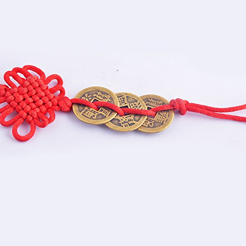 Fengshui Three Coins with Chinese Knot for Wealth Enhance+ One Free Red String Bracelet SKU-Y13152
