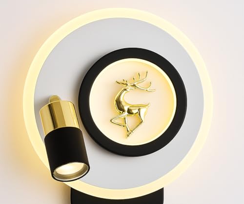 Image of blissbells Designer LED Wall Light with Spotlight | Modern Round Decorative Wall Sconce with Warm White Halo Light | Luxury Wall Lamp for Living Room, Bedroom, Hallway & Home Decor