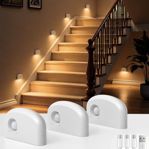 Image of L LOHAS LED Motion Sensor Night Light, Stair Lights Indoor, 3 Pack