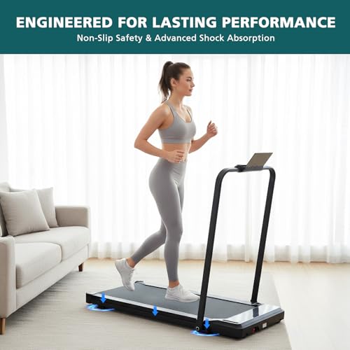 image for Smug Compact Armless Treadmill, Space Saving Design for Home & Office,