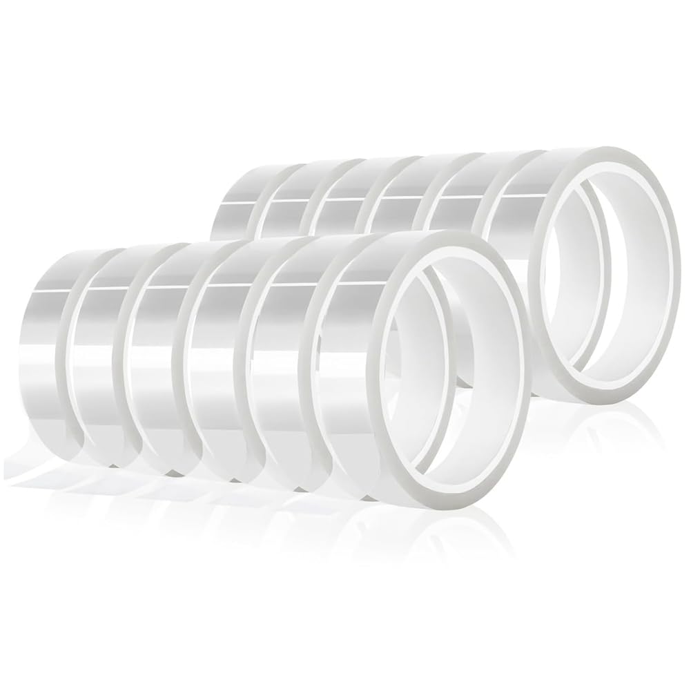 Oewwthy 12Rolls 20Mmx33m(108Ft) Clear Heat Tape,Transparent High Temperature Heat Tape,Heat Transfer Tape For Heat Press