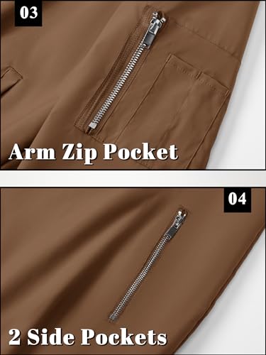 Image of TACVASEN Men's Lightweight Jacket Casual Spring Fall Windbreaker Bomber Zip Up Coat with Pocket