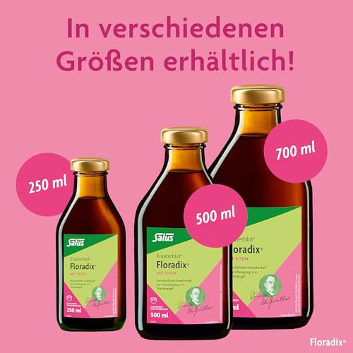 Kräuterblut Floradix mit Eisen - Flüssigkeit zum Einnehmen 1x 500 ml - Für volle Eisenspeicher statt Eisenmangel - Pflanzliches Tonikum, natürliche Kräuterauszüge und Vitamin C