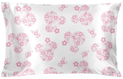 Jay Franco Satin Pillowcase - Standard Size 20x30 Inch Silky Soft Premium Pillow Cover White - Minnie Mouse