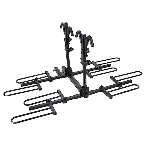 Venzo 4 Bike Bicycle Platform Style Carrier - Bike Rack for Car SUV Truck Tow Trailer Hitch Receiver Mount Size 2" - Sturdy & Rust Proof