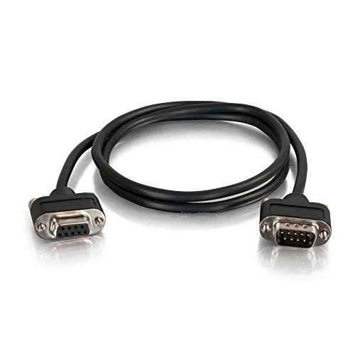 C2G 52157 Serial RS232 DB9 Cable with Low Profile Connectors M/F, in-Wall CMG-Rated, Black (6 Feet. 1.82 Meters)