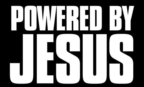 GHaynes Distributing Powered by Jesus Sticker Decal (Christian Christ Decal) Size: 3 x 5 inch