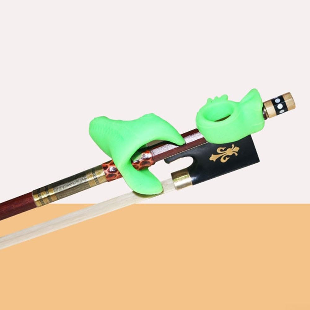 Dispositivo corrector de agarre para arco de violín de silicona para corrección de postura principiante (negro)