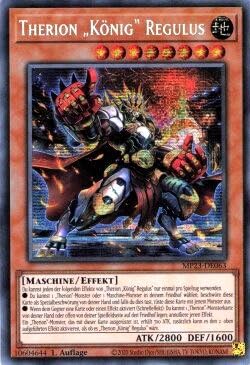 MP23-DE063 - Therion „König“ Regulus - Secret Rare - Deutsch - 1. Auflage - 25th Anniversary Tin: Dueling Heroes Mega Pack Einzelkarten - mit MZTCG Versandschutz - Yugioh
