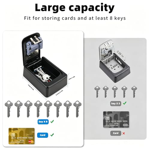 Image of Key Locker Box Outdoor, Wall Mounted Key Safe Locker for Home, Mechanical Combination Lock Box, Secure Lock Box for House Keys, Waterproof Key Storage Box for Home, Office and Rental Property
