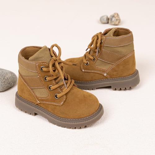 KIDSUN Toddler Boys Girls Boots Kids Work Boots Winter Snow Boots Lace Up Hiking Outdoor Boots (Toddler/little Kid) 6