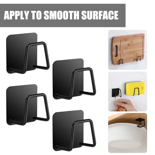 ZFRITP 4 PCS Porte Eponge Evier Cuisine,Porte-Éponge Autocollant en Acier Inoxydable,Support Eponge Evier Cuisine,Porte Éponge Cuisine Auto Adhesif, Rangement de la Cuisine et la Salle de Bain.