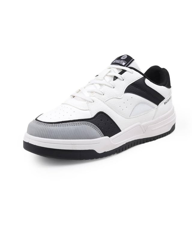 Image of Bacca Bucci Matrix Men's Low-Top Court Sneakers | Lace-Up Casual Streetwear Shoes with Textured Toe Guard