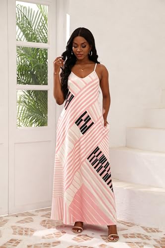 Image of vunahzma Womens Casual Fashion Sleeveless Plus Size Loose Long Sexy Maxi Dress with Pockets