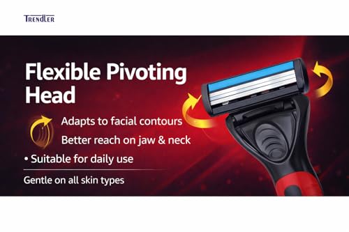 Image of Razor for Men with 3 Blade Cartridge | 1 Razor Handle + 10 Replacement Cartridges | Anti-Slip Grip Smooth Shaving Razor | Grooming Razor Value Pack