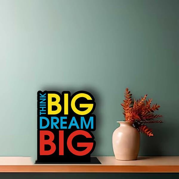 CraftVatika Rakhi Gift for Brother Sister, Rakhi Gift for Brother Combo, Rakshabandhan Combo for Bro Sister Men Boy Women Wooden Idols and Figurine Think Big Dream Big Quotes Showpiece Décor Item