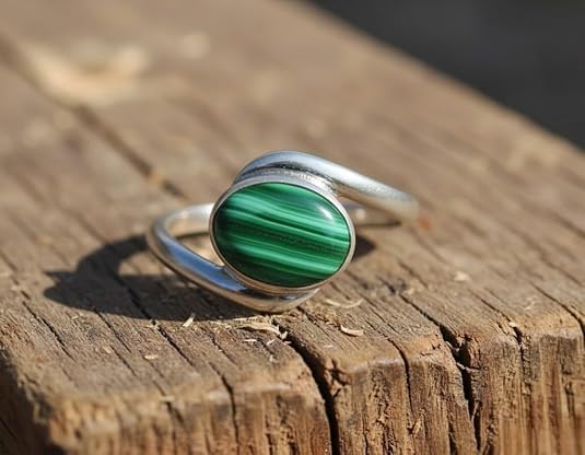 Image of 55Carat Choose Your Color Natural Gemstone Silver Statement Rings for Gift Corssover Style Size 5 to 12