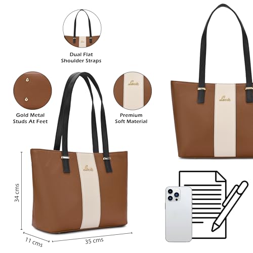 Image of Lavie Women's Kara Colourblock Tote Bag for Women | Tote Handbag for Work | Ladies purse | Stylish Shoulder Bag | Gift for Women