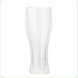 Copo de Vidro Parede Dupla Térmico Cerveja Chopp Gelado (1, 500ml)