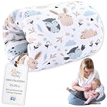 Totsy Baby Cuscino allattamento per bebe 20 cm - Cuscini a manica o a bracciale per l'alimentazione neonato piccolo cuscinetto per bambini o bambina Oeko-Tex Gufi bianchi