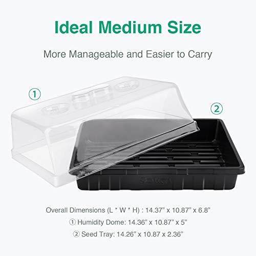 3-Set Strong Plant Growing Trays with Humidity Domes for Seed Starting, Germination and Seedling Propagation, Holds 144 Cells in Total (Cell Tray Not Included) - Thumbnail 3