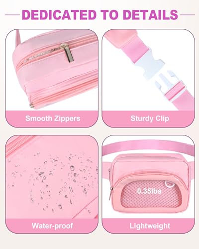 Image of Ita Bag Crossbody Small Pin Trading Bag, Fanny Pack with Clear Window for Enamel Pins, Adjustable Belt Bag for Display& Travel & Collector (Pink)