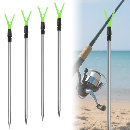 Huucozn 4 Stück Rutenhalter Angel rutenständer zum Angeln Fishing Teleskop 50-80cm Rod pod zubehör Angelrutenhalter für Boote Angelständer Angelruten Halterung Angelzubehör Rutenauflage Angel Halter