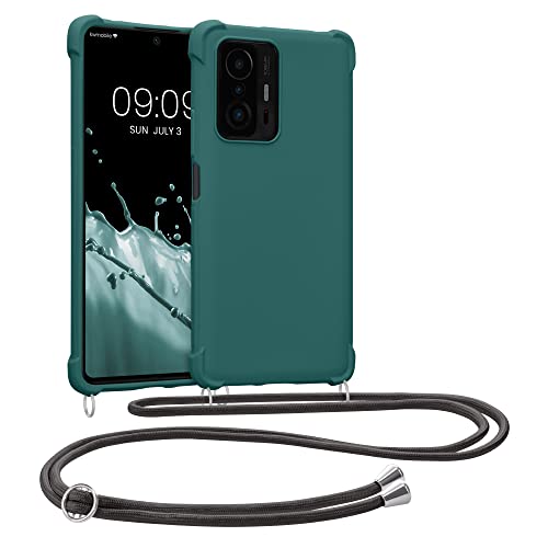 kwmobile 対応: Xiaomi 11T / 11T Pro ケース - 肩掛けケース ロープ ストラップ付き シリコン カバー - 斜めがけ