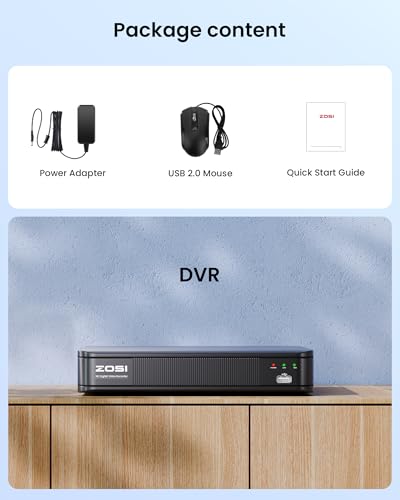 ZOSI H.265+ 5MP 3K Lite CCTV DVR 8 Channel Full 1080p, AI Human Vehicle Detection, Remote Access, Hybrid Capability 4-in-1(Analog/AHD/TVI/CVI) Surveillance DVR for Security Camera (No Hard Drive)
