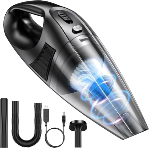 Xyvolve Aspiradora de Mano inalámbrica Ultraligera: 600 g, 120 W, 25 min de autonomía, 9000 Pa, 60 000 RPM, portátil para Coche y hogar.