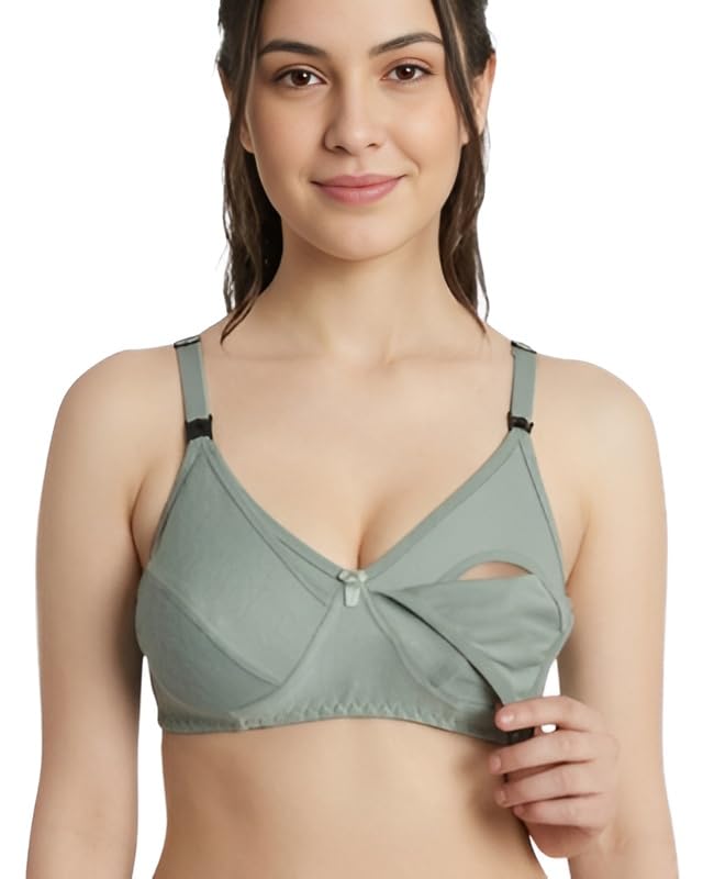 Maternity Nursing Bra, Clip-Down Design, Comfortable Support for Breastfeeding Mothers, Sage Green-image-45
