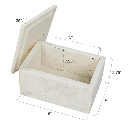 Boîte de rangement en marbre avec couvercle design - 3