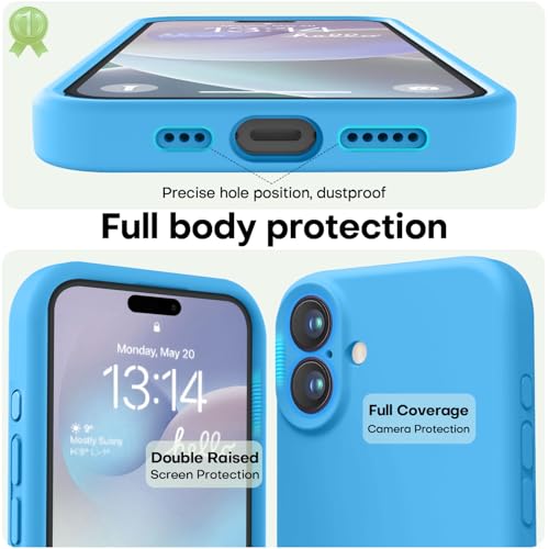 Image of LOVE 3000 Designed for iPhone 16 Case, Premium Silicone with [Soft Anti-Scratch Microfiber Lining] Shockproof Protective Phone Case for Men Women Girls 6.1 inch, Blue