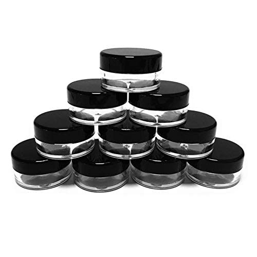 hunky dory 12pcs 5grams PS Acrylic Transparent with Black Cap Cosmetics Container for Creams,Lip Balm, Body Butter, Essential oil, Costemic, Makeup, Travel Use-picture-25