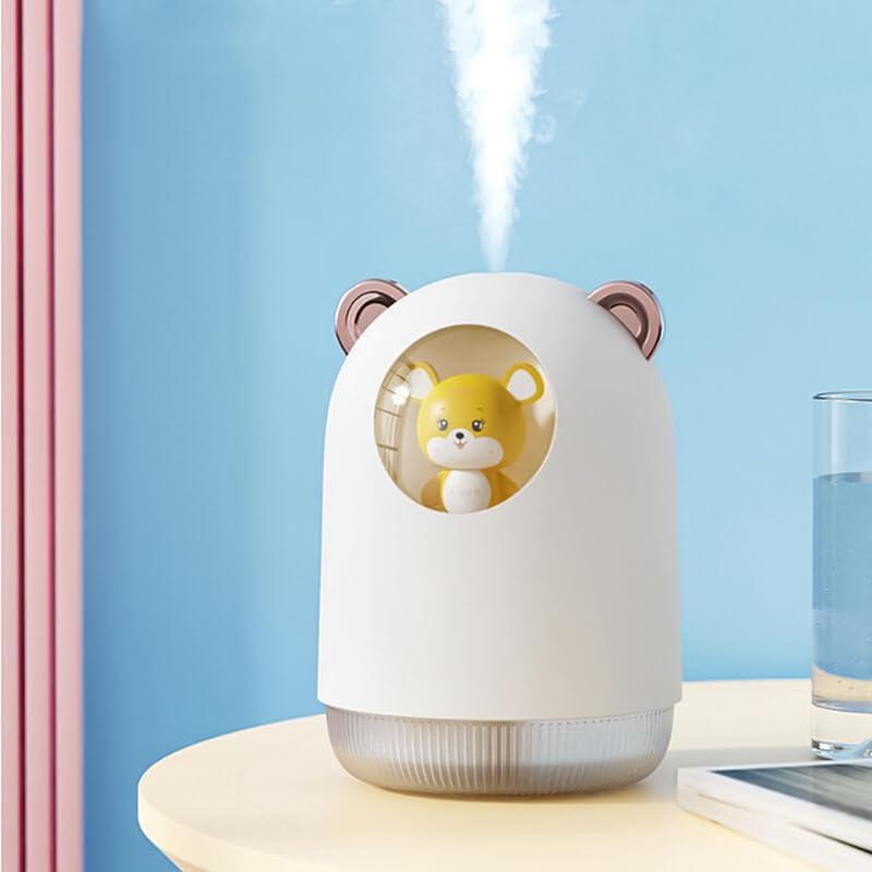 mobigon Wood Cool Mist Ultrasonic Humidifier for Room Moisture, Aroma Diffuser for Home, 300ml Essential Oil Diffuser with 7 Colorful Night Light, Auto Shut-Off, Home, Office, car (B.Turquize)
