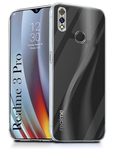 Image of Soft Flexible Silicone Back Cover Compatible with Realme 3 Pro, Transparent Case