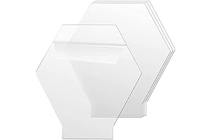 2mm Acrylic Blanks with LED Stand: 4 Pcs Artistic, Transparent Acrylic Sheets...