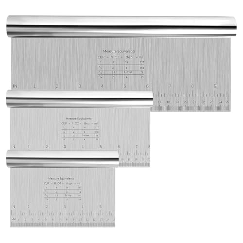 HIKPACKER 3 Rasquetas Masa INOX con Escala 15/20/30cm Multiuso Repostería