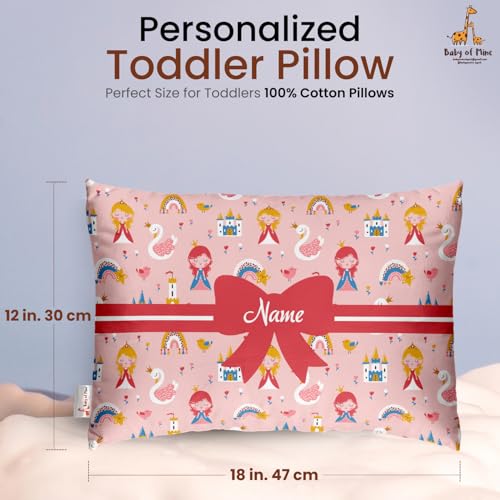 Image of Personalised Premium Baby Pillow - Super Soft Cotton Cushion for Kids (1 Month-5 Years), Cute Cartoon & Animal Prints, Neck Support, Head Shaping Pillow for Baby Sleep & Bedtime Comfort