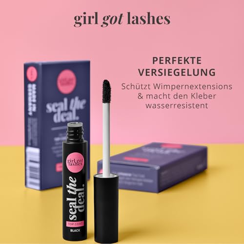 GirlGotLashes Seal the Deal Top Coat Black – Wasserresistent – Für DIY-Wimpernextensions – Hautfreundlich & Präzise Anwendung