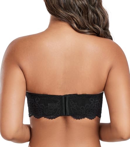 DotVol Women's Full Figure Strapless Bra Multiway Plus Size Underwire Contour Beauty Back Bra(Black,34DD) - Image 2