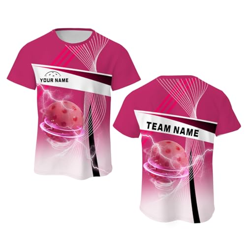Custom Pickleball Shirts Personalized Pickleball Jersey with Name 3D Pickleball T-Shirts Short Sleeve Tee for Men Women3
