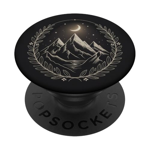 Serene Peaks Tranquil Mountain Paisaje Diseño PopSockets PopGrip Adhesivo