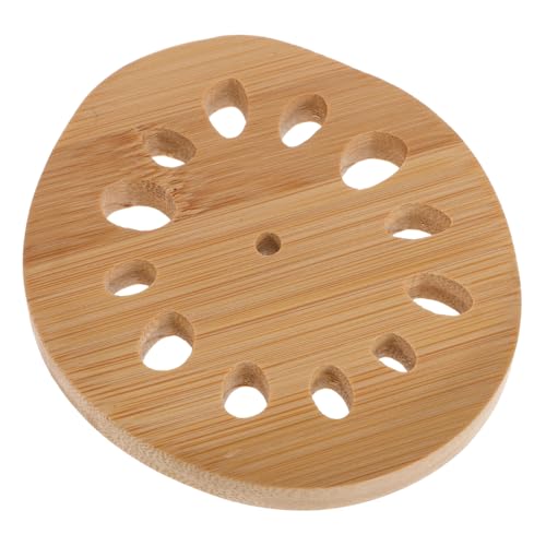Mikinona Elegant Lotus Root Coasters Bamboo Wooden Heatproof Pad for Table Tea Beverage