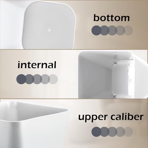 Image of Hoolerry 9 Pieces Garbage Can 2 Gallon Small Trash Cans Bulk Bathroom Trash Bin Plastic Wastebasket Square for Bedroom Slim Bathroom Trashcan Small Container for Kitchen Office Home Rooms(White,Grey)