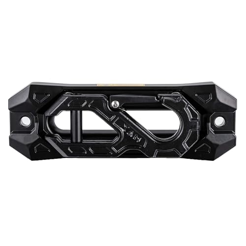 SINOKING Winch Fairlead with Tow Hook, Aluminum Hawse Fairlead with Grade 80 Forged Steel Winch Hook, 45000lb Break Strength Winch Fairlead Hook Set for Off-Road Vehicle Recovery, Black and Black